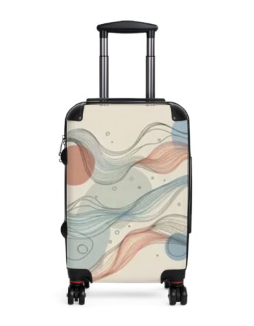 Artistic Carry-On Suitcase with Colorful Waves Design