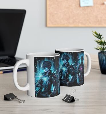 Futuristic Graphic Ceramic Mug, Gaming Mug, Gift for Gamers, Sci-Fi Coffee Cup, Cool Artwork Mug